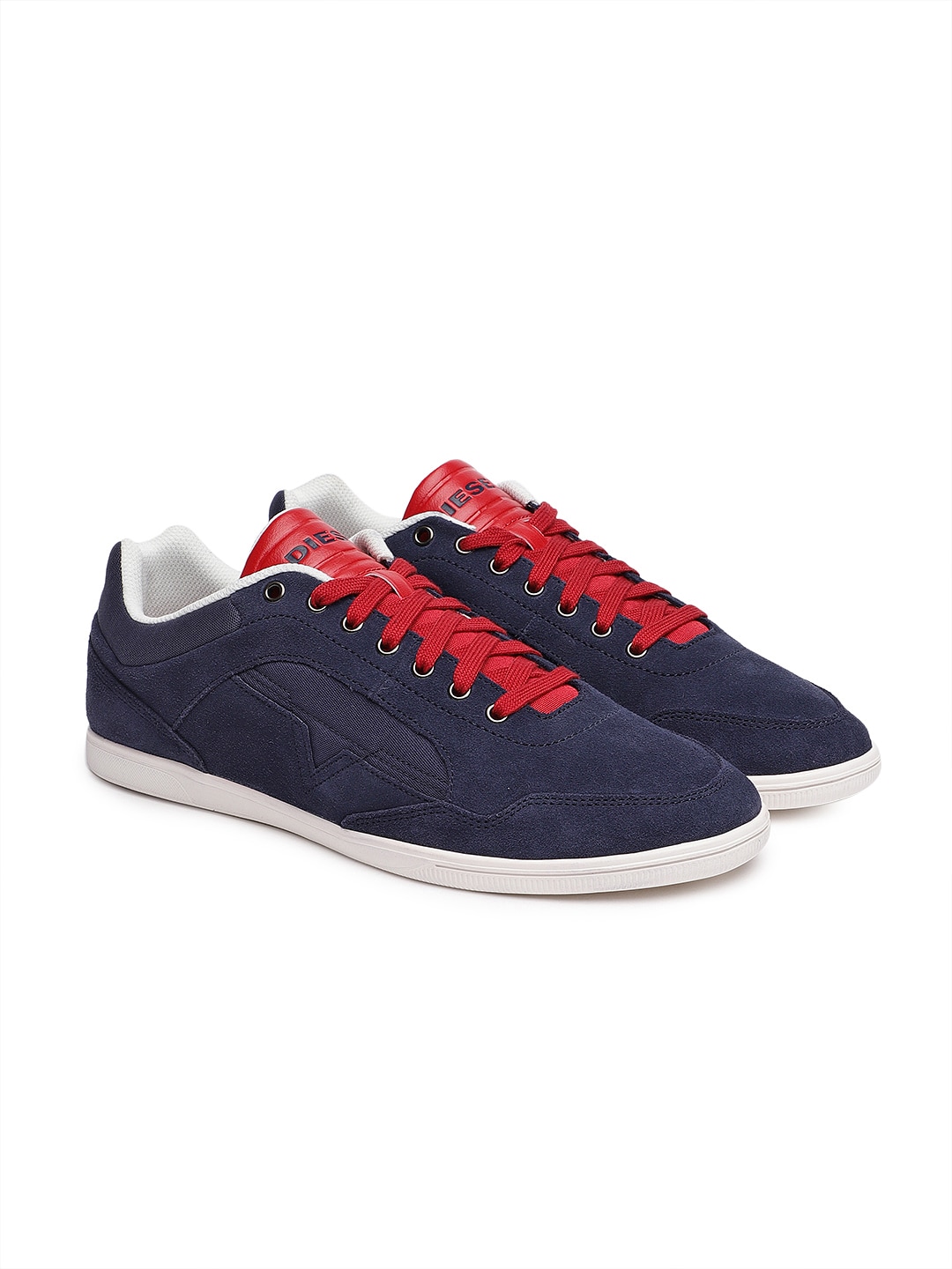 DIESEL Men Navy Blue Leather Sneakers