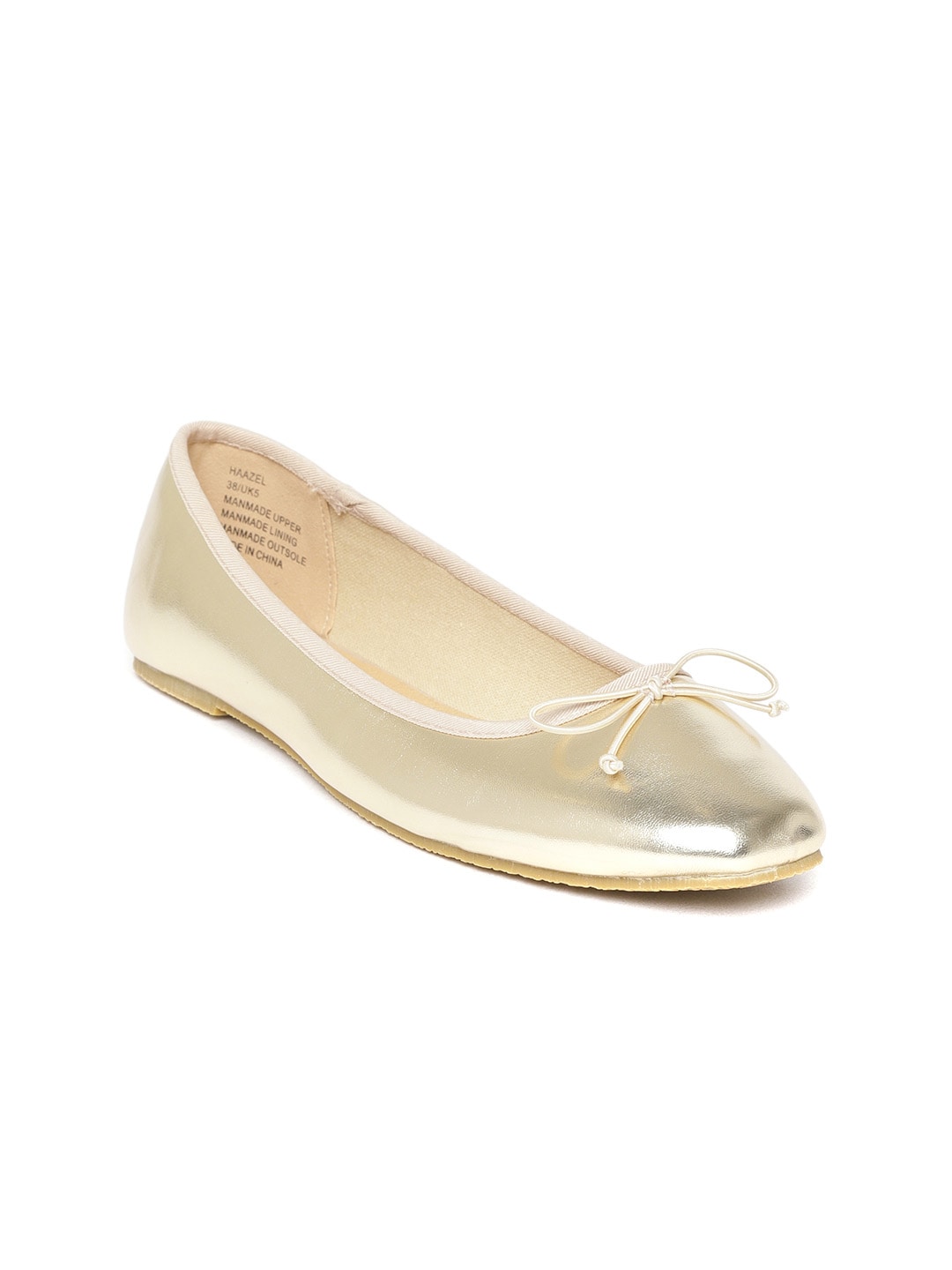 Dune London Women Gold-Toned Solid Ballerinas