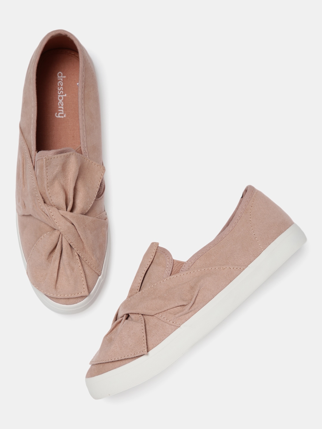 DressBerry Women Nude-Coloured Slip-On Sneakers