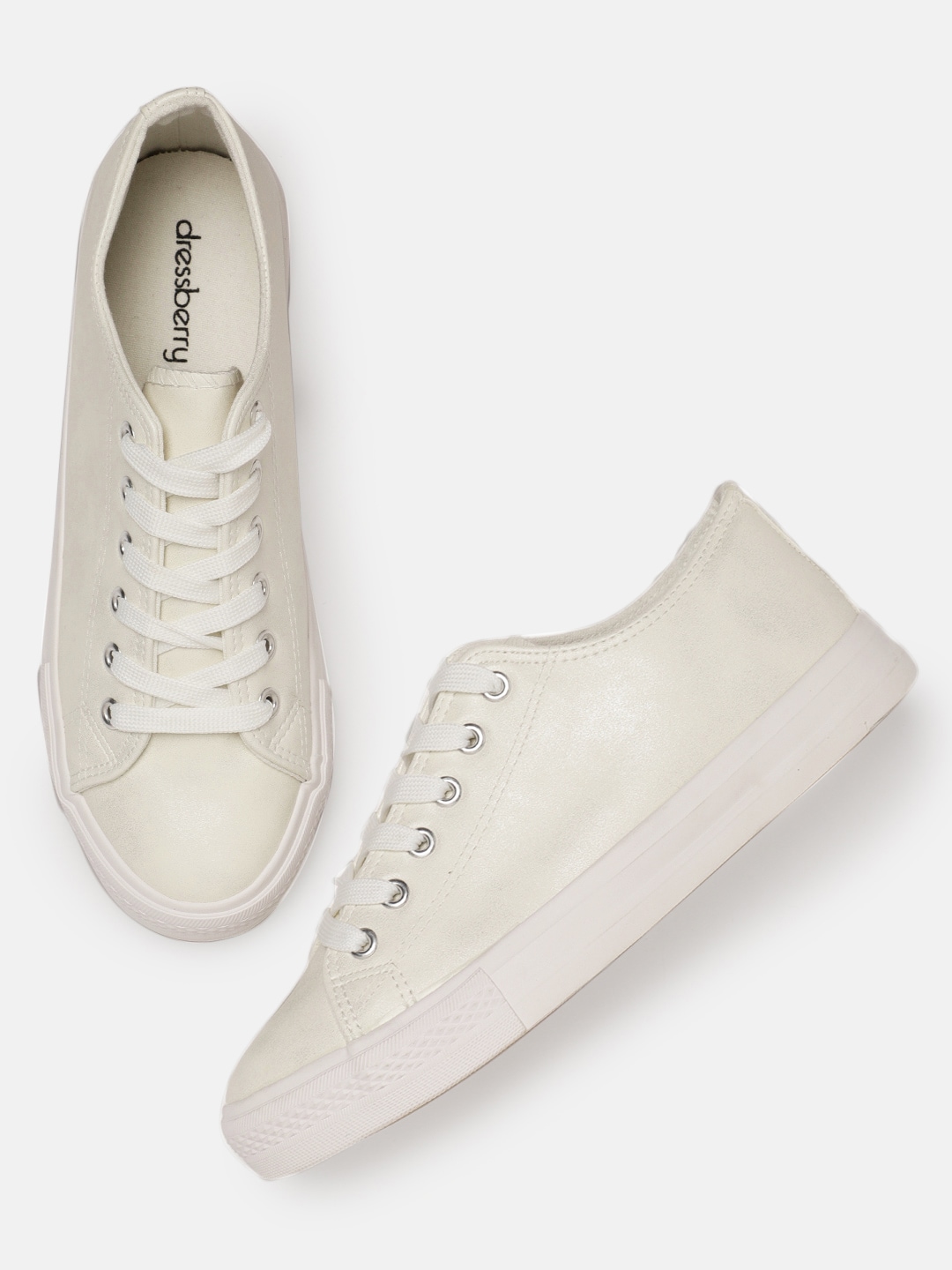 DressBerry Women Off-White Sneakers