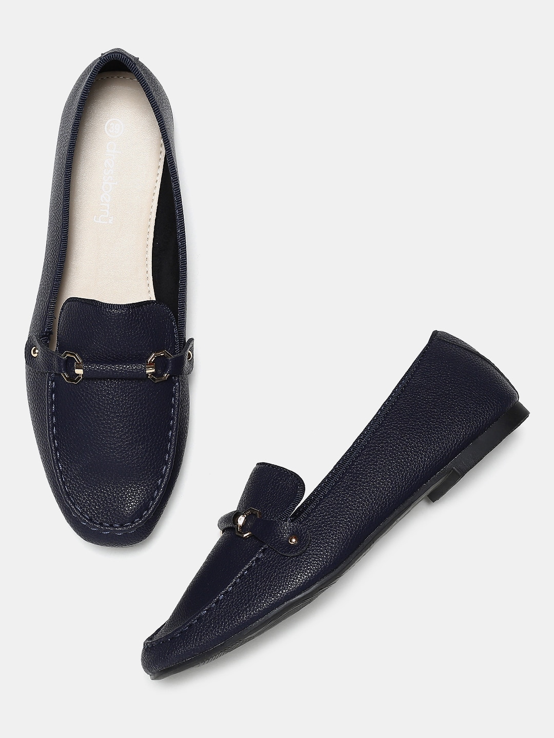 DressBerry Women Navy Blue Loafers