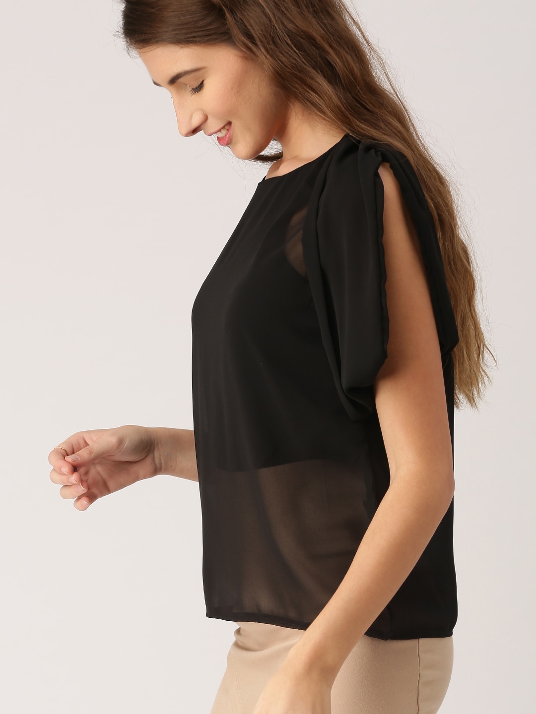 DressBerry Women Black Solid Top