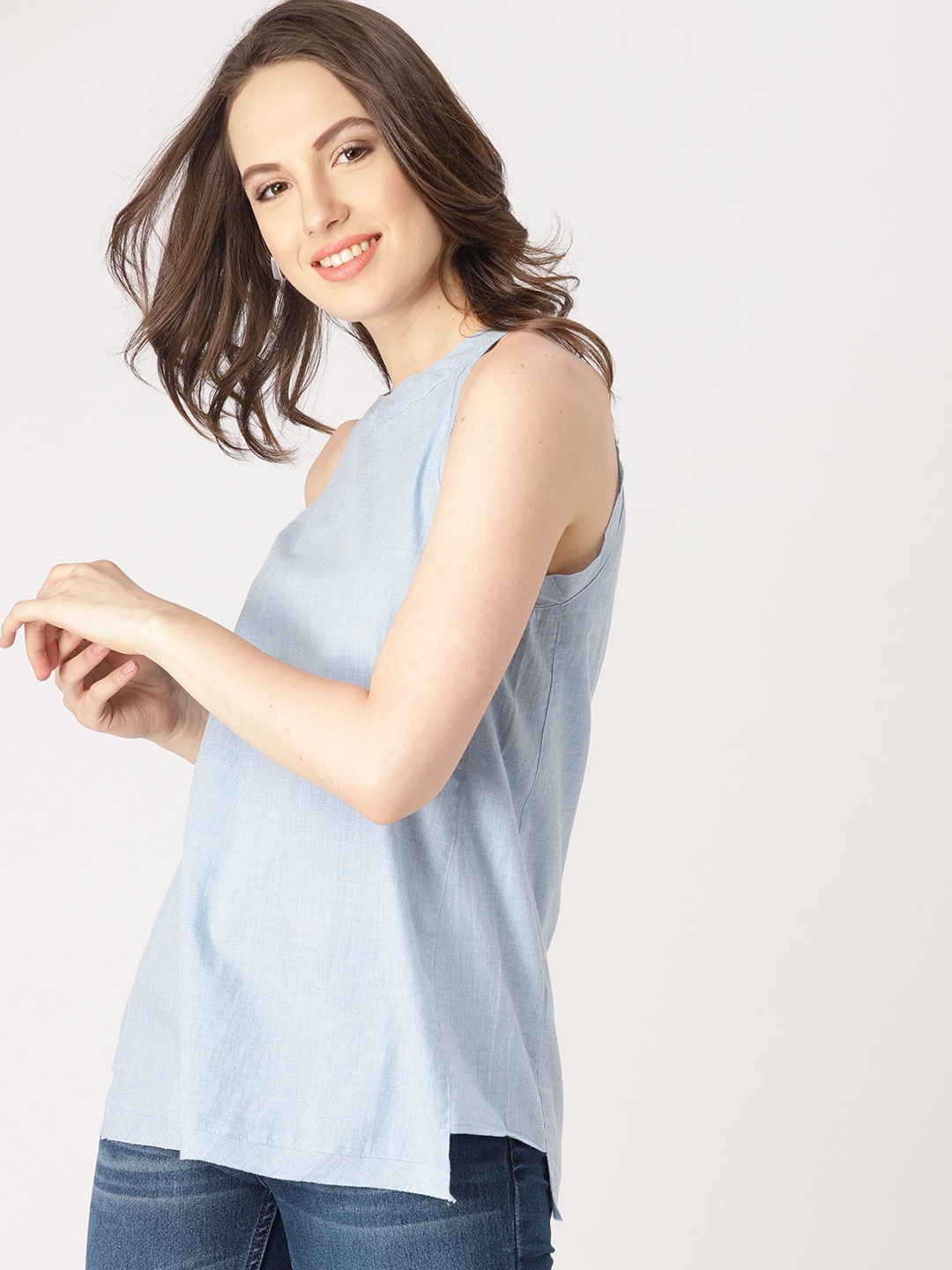 DressBerry Women Blue Solid Top