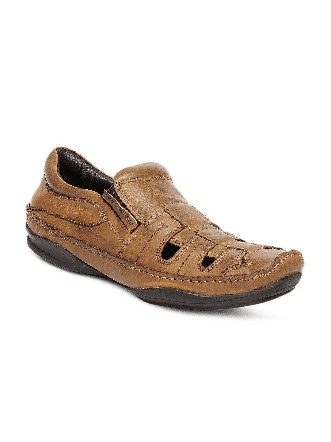 Estd. 1977 Men Brown Leather Casual Shoes