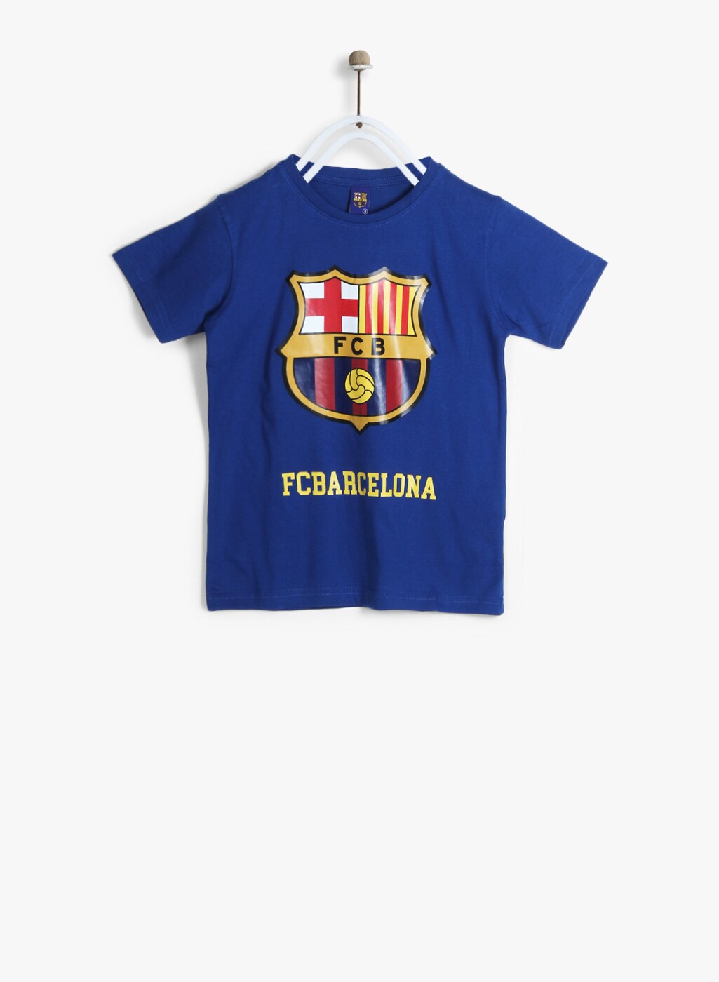 FC Barcelona Boys Blue Printed Round Neck T-shirt