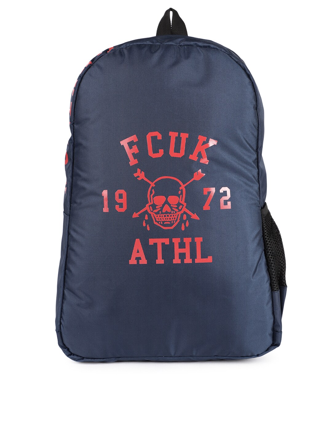 French Connection Unisex Navy Blue Brand Logo SKULL MCMLXII Backpack