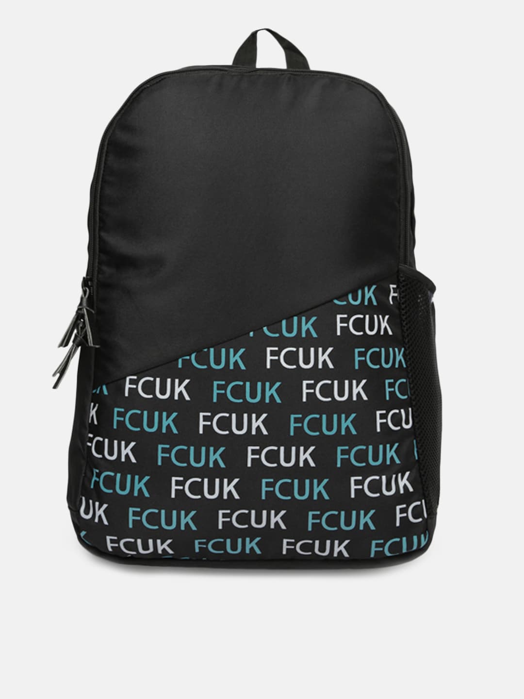 French Connection Unisex Black Printed Backpack