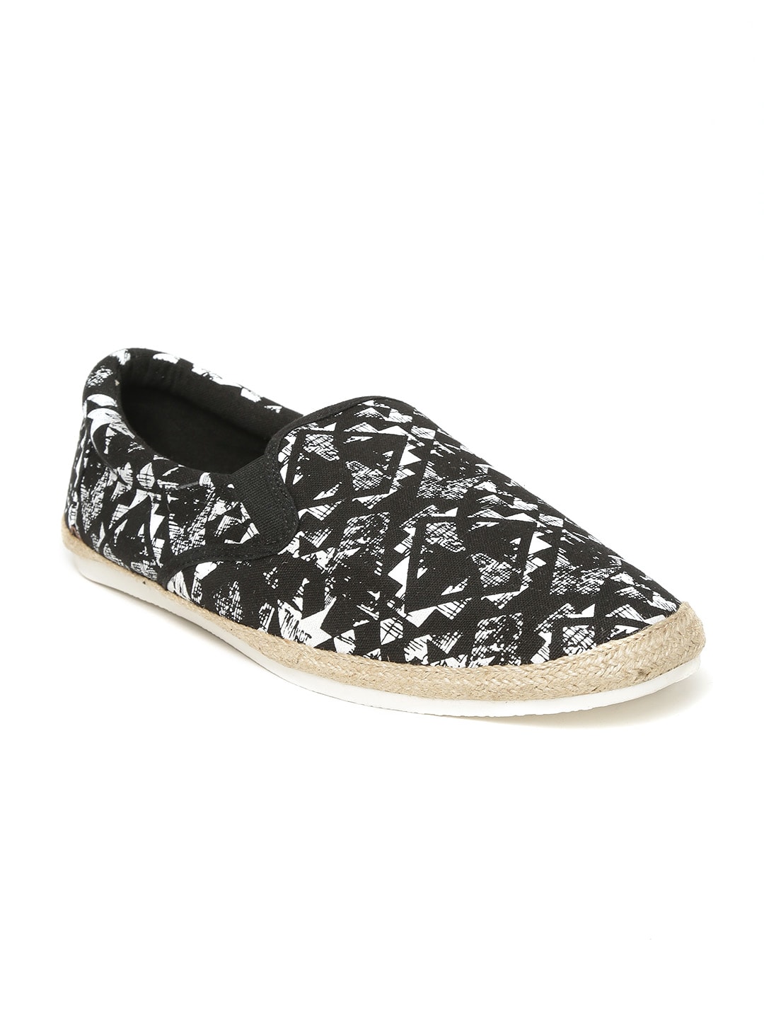 Forca by Lifestyle Men Black  White Printed Slip-On Sneakers