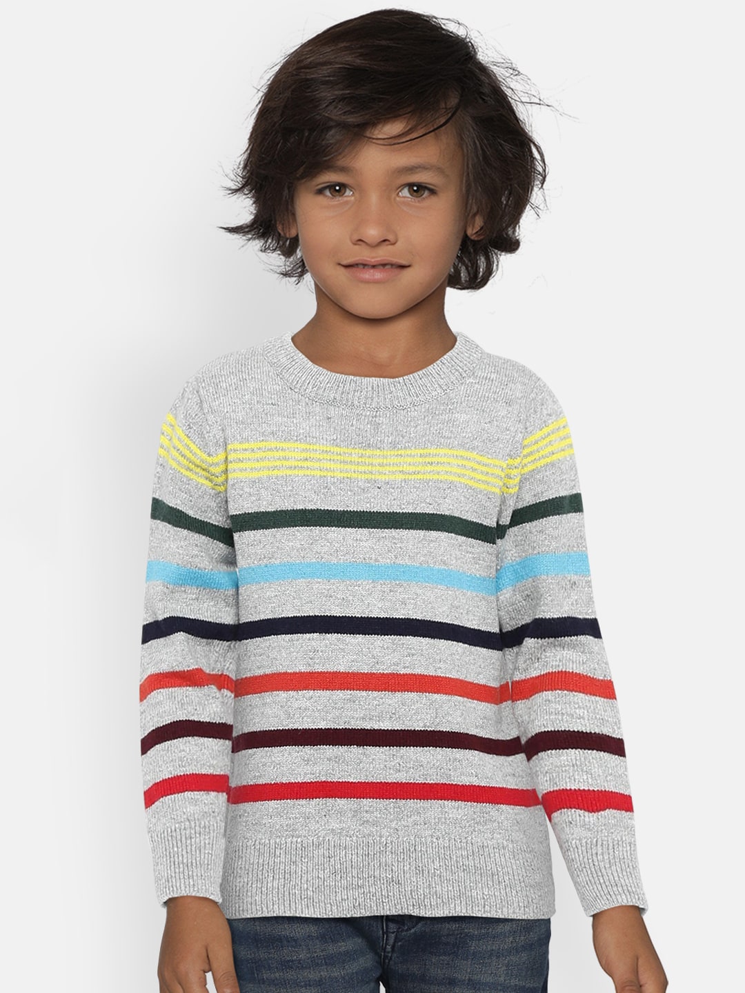 GAP Baby Boys Grey Stripe Sweater