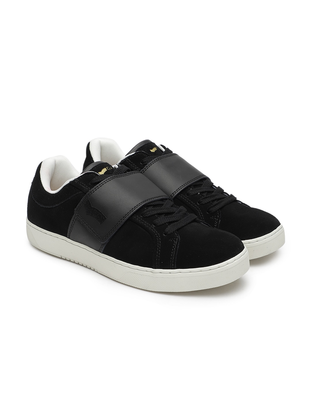 GAS Men Black REX SD Suede Sneakers