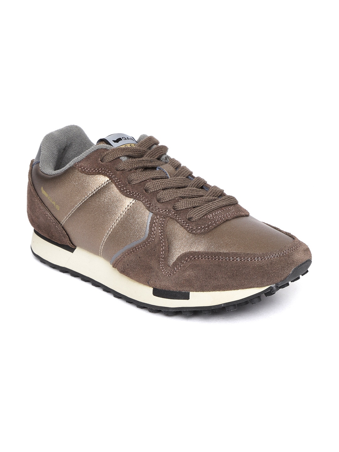 GAS Men Brown Colourblocked Sneakers