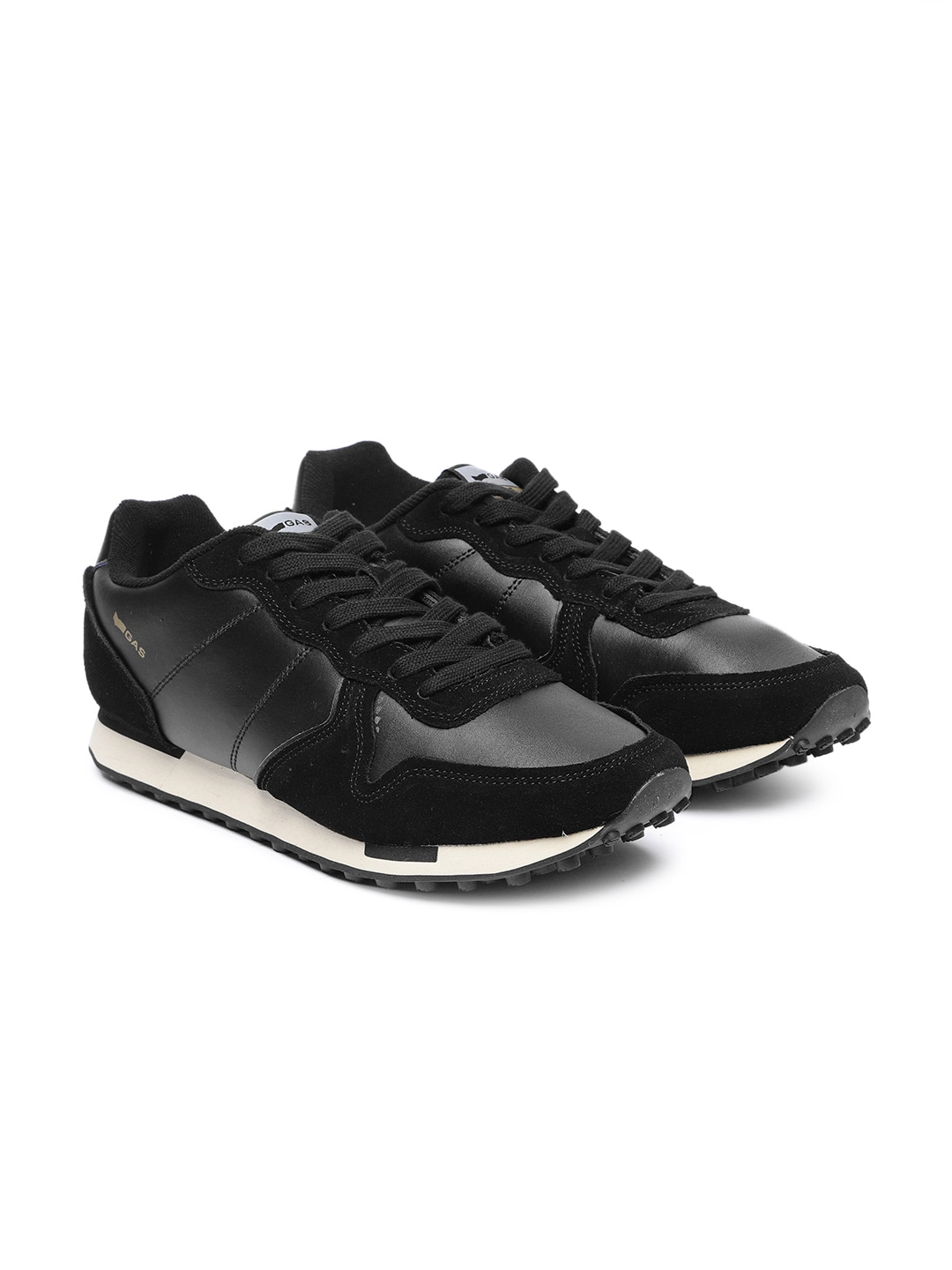 GAS Men Black Parris Laminated Leather Sneakers