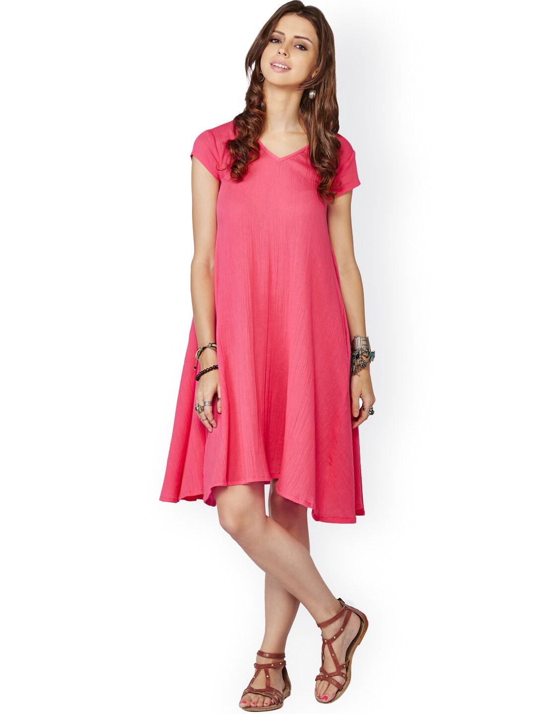 Global Desi Pink A-Line Dress