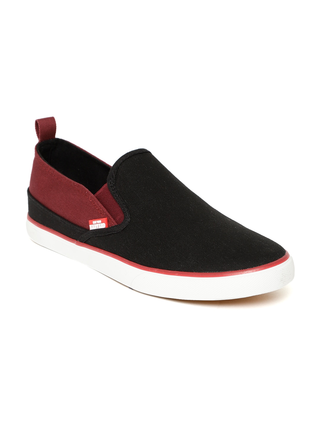 Harvard Men Black Slip-On Sneakers