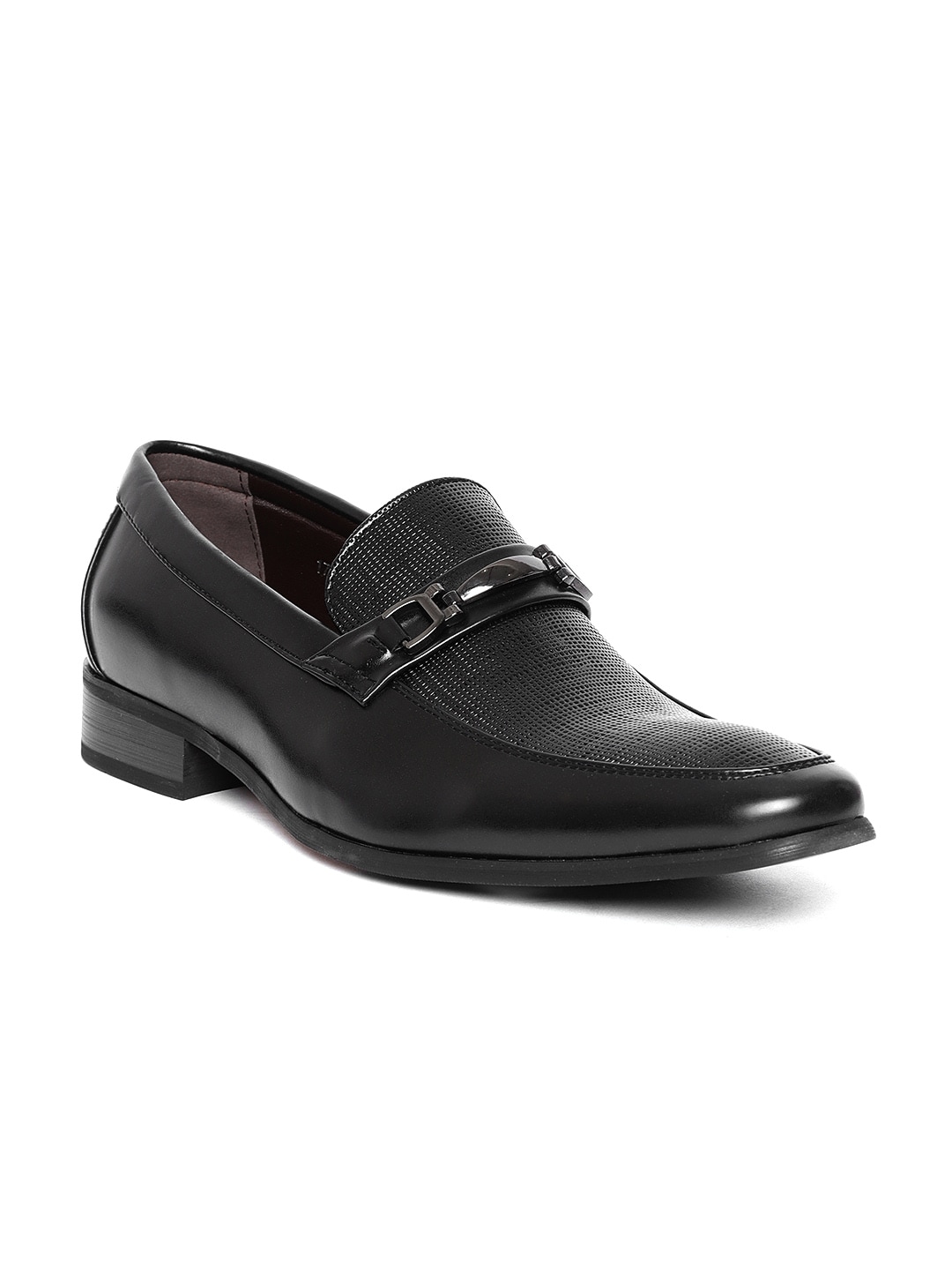 Harvard Men Black Textured Semiformal Slip-Ons