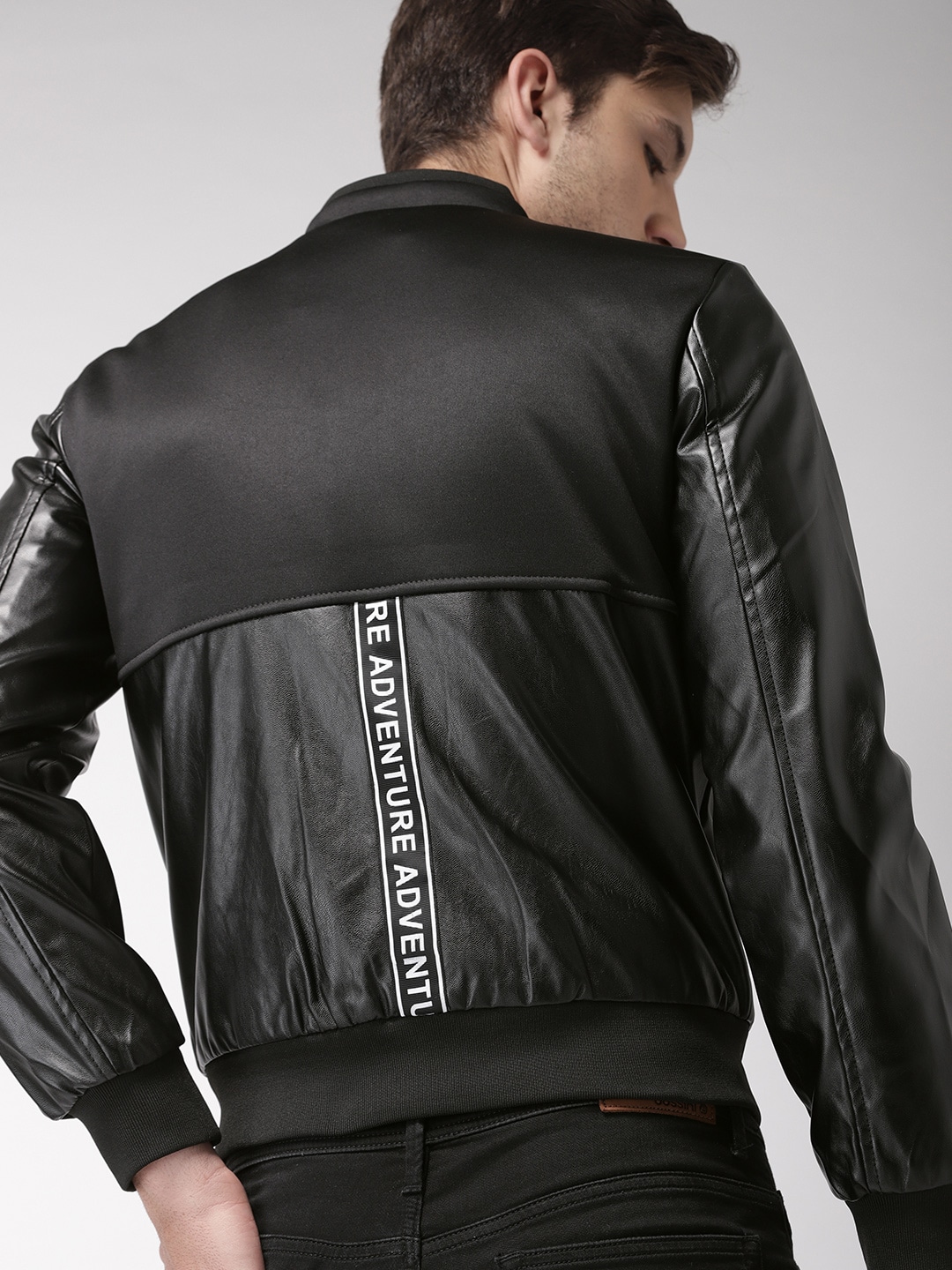 Harvard Men Black Solid Bomber