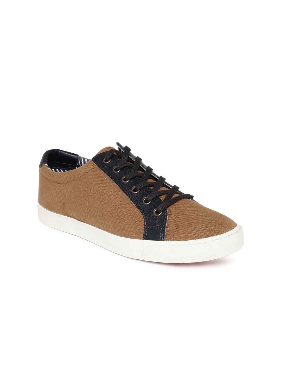 John Players Men Brown  Black Colourblocked Sneakers