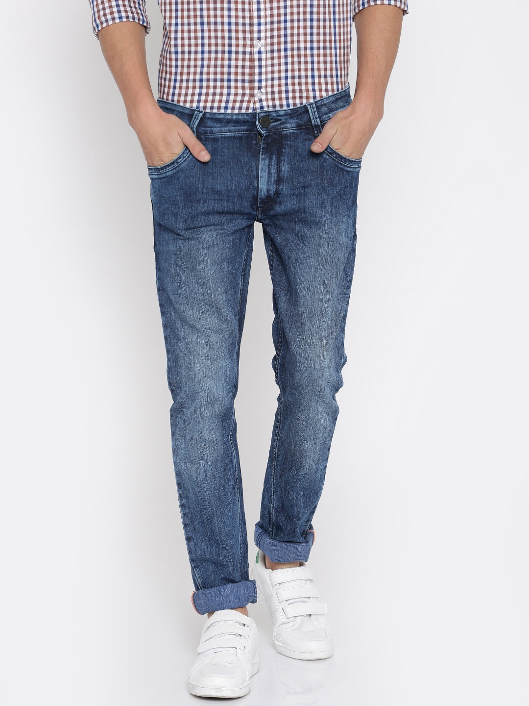 John Players Blue Skinny Fit Stretchable Jeans