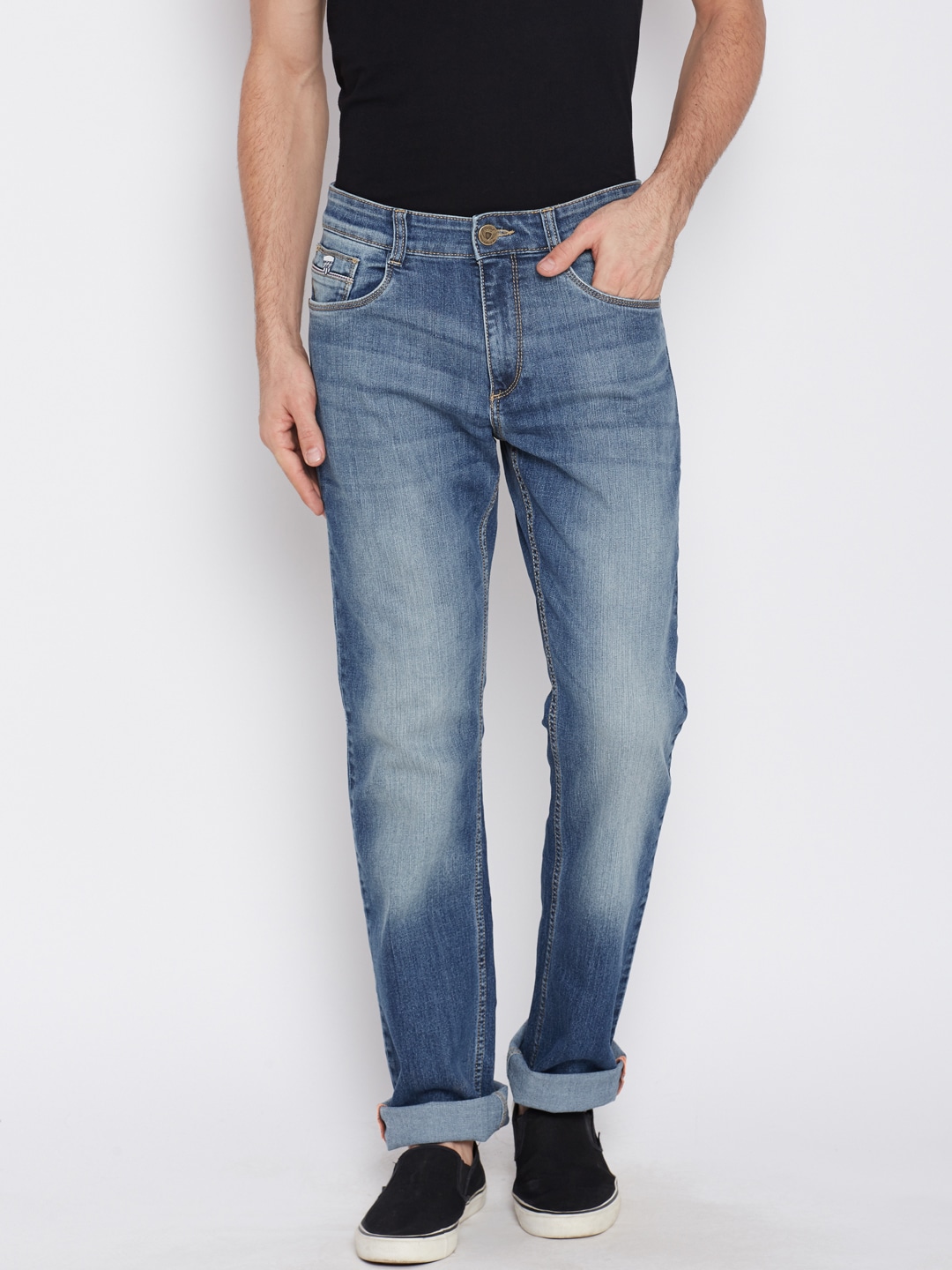 John Players Men Blue Mid Rise Clean Look Jeans