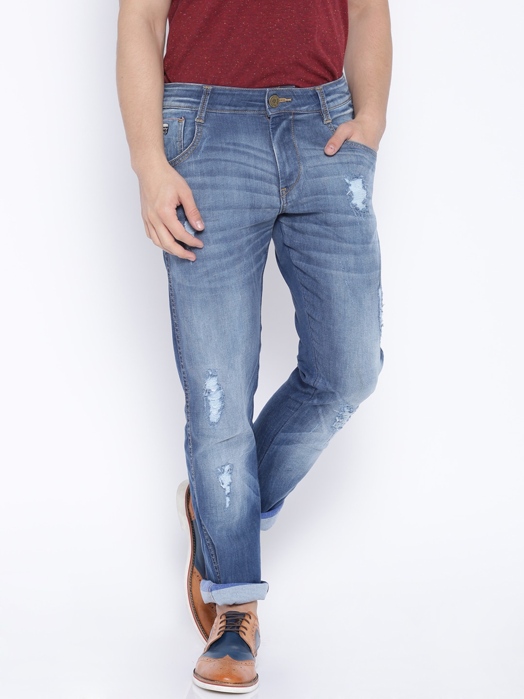 John Players Blue Comfort Skinny Fit Stretchable Jeans