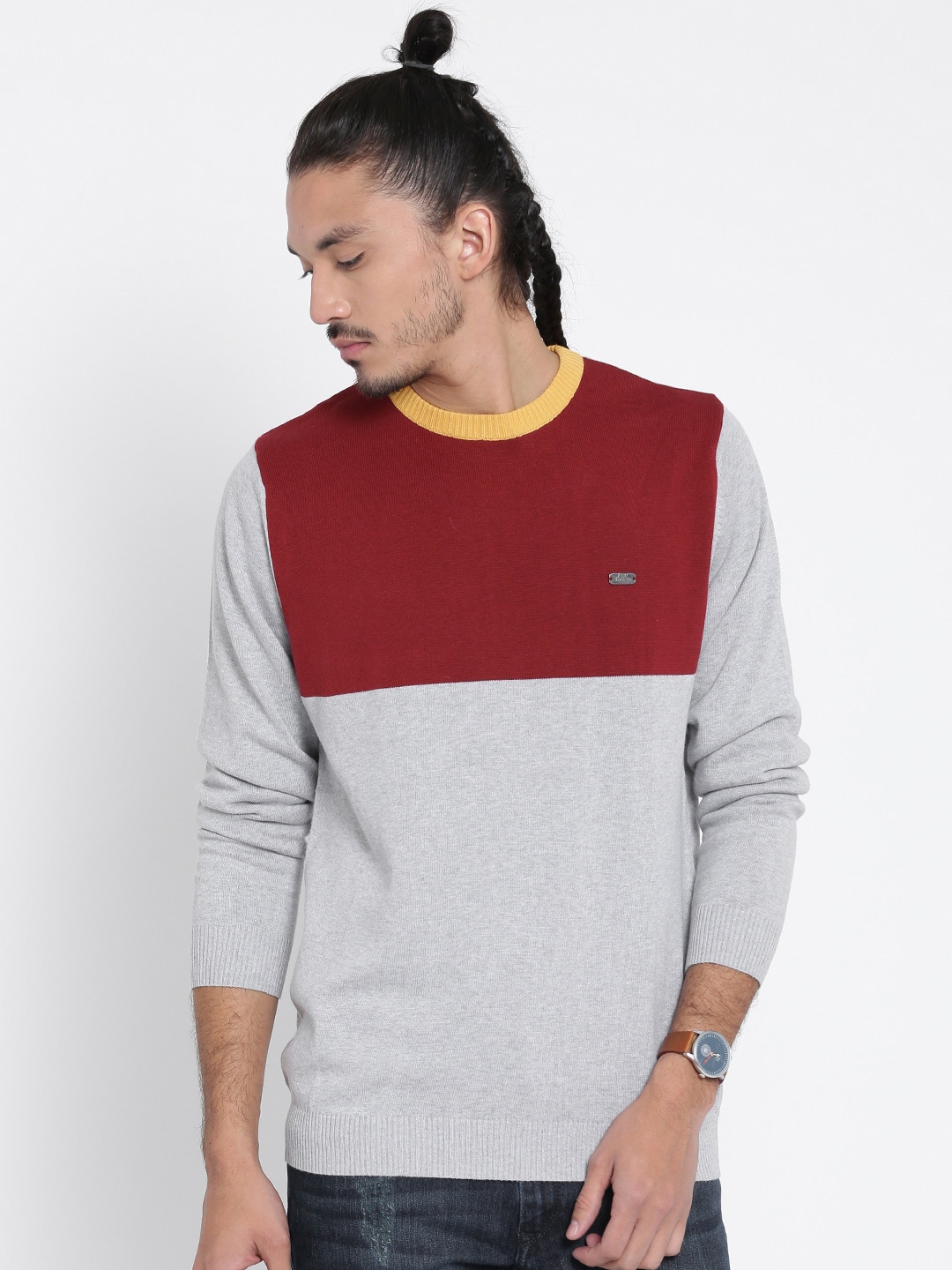 John Players Grey Melange Sweater