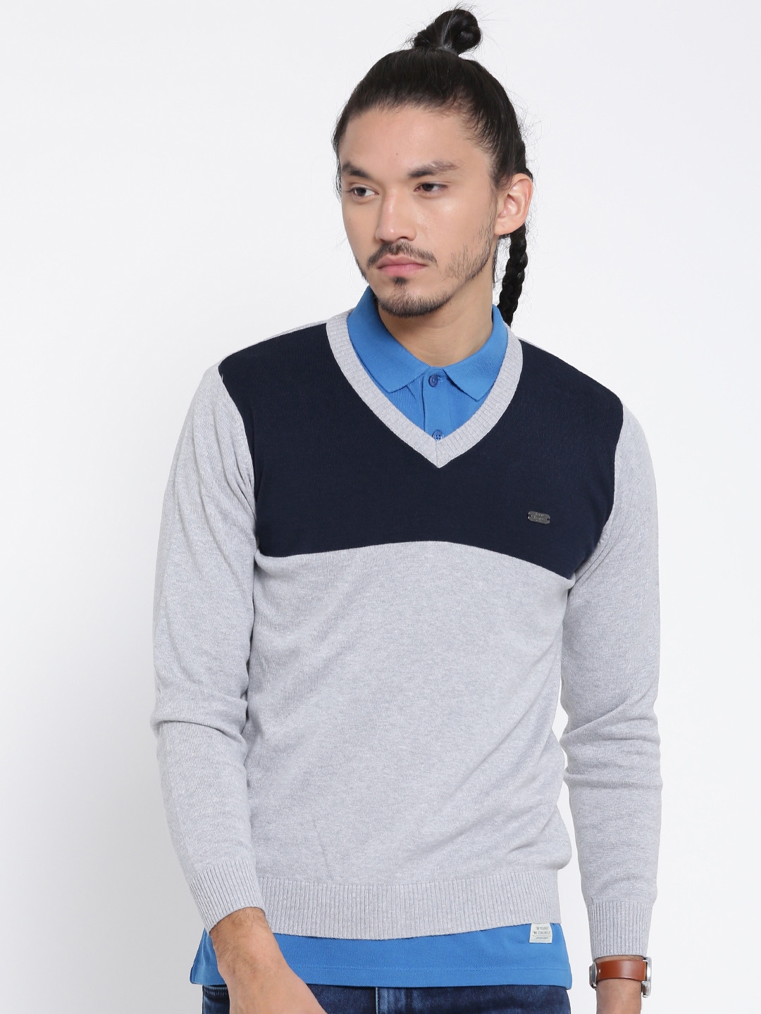 John Players Grey Melange Sweater