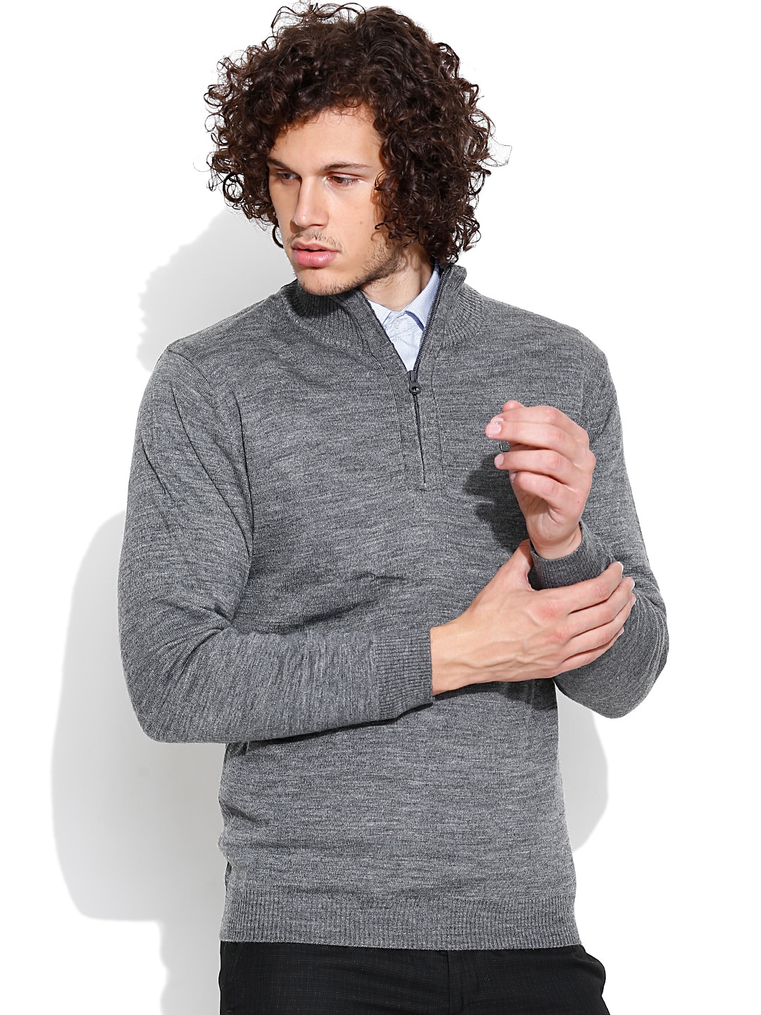 John Players Grey Melange Sweater