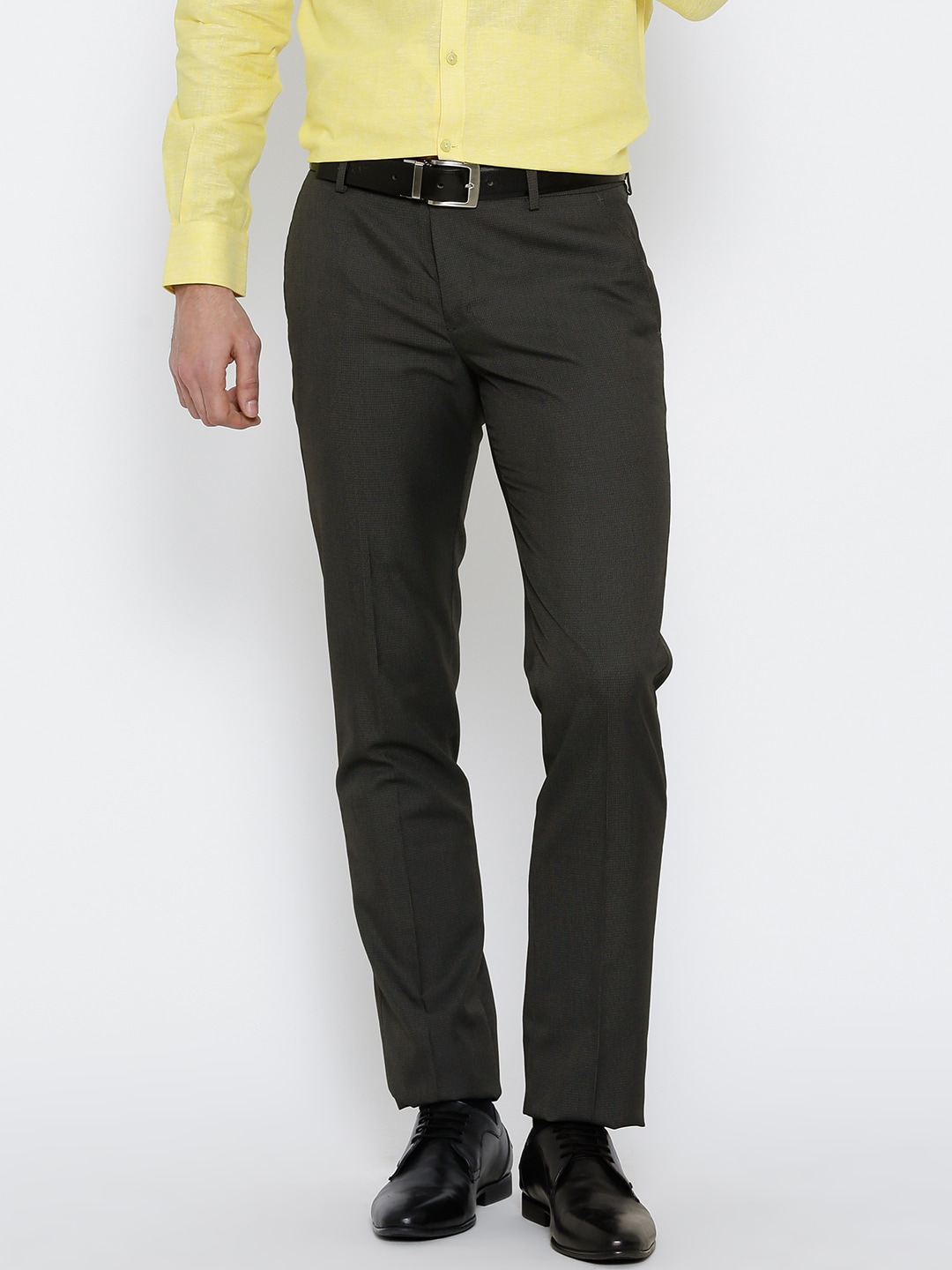 John Players Grey Skinny Fit Formal Trousers