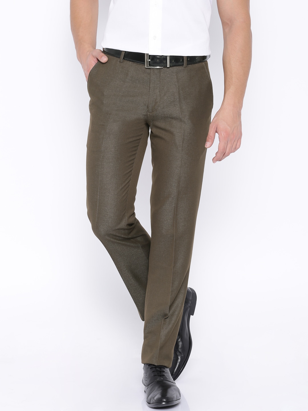 John Players Brown Slim Formal Trousers