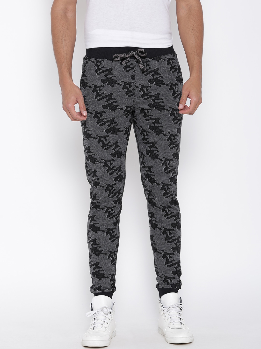 John Players Black  White Patterned Track Pants