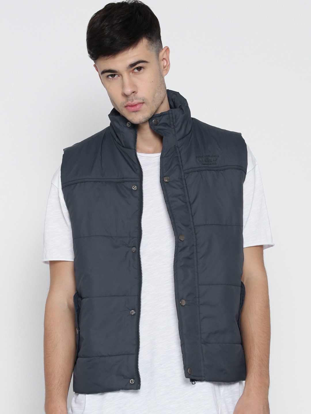 John Players Blue Sleeveless Jacket