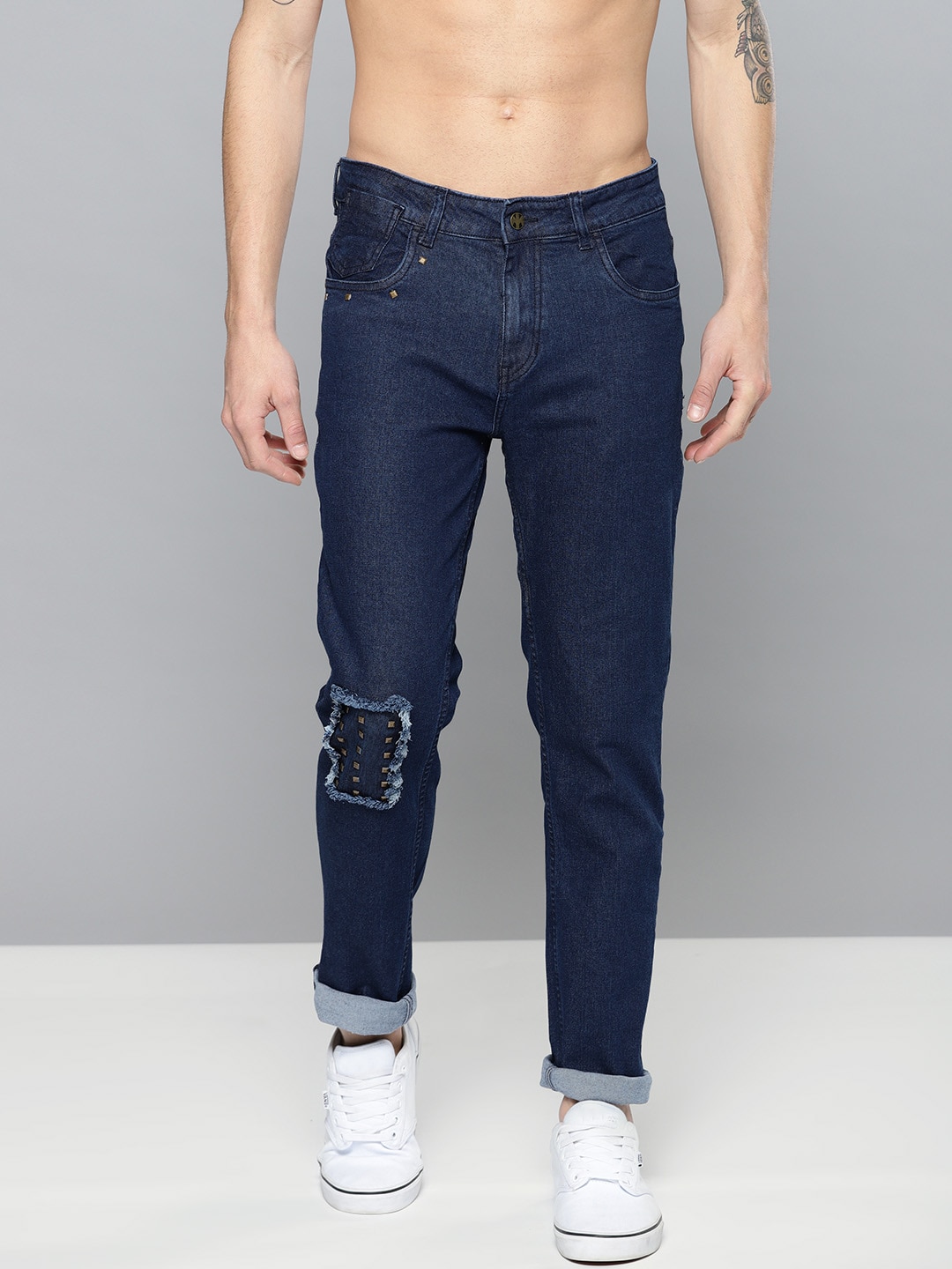 Kook N Keech Men Blue Tapered Fit Mid-Rise Clean Look Stretchable Jeans