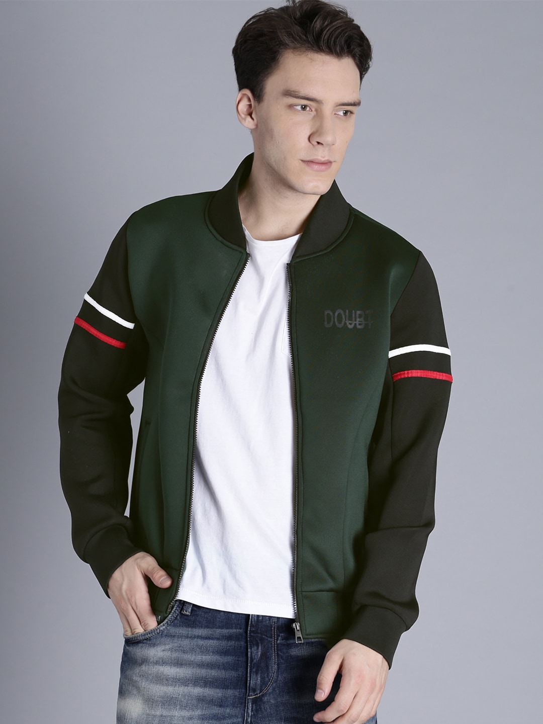 Kook N Keech Men Green Solid Sweatshirt