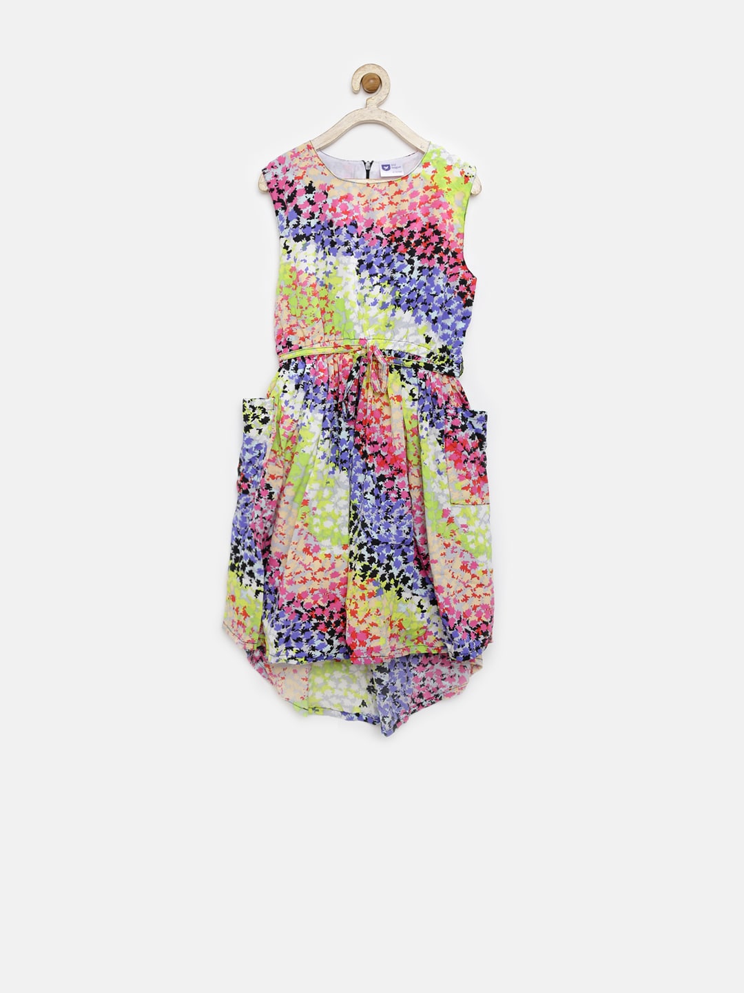 612 League Girls Multicoloured Printed Fit  Flare Dress