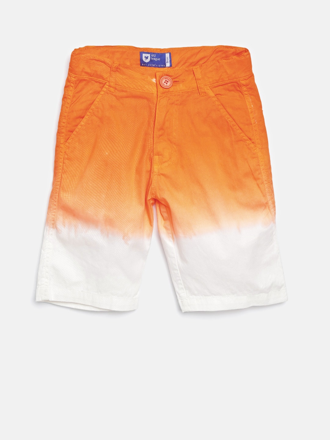 612 league Boys Orange  White Dyed Chino Shorts