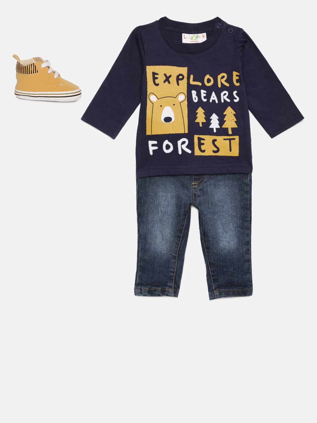 Lily  Jack Boys Navy Blue  Mustard Clothing Set