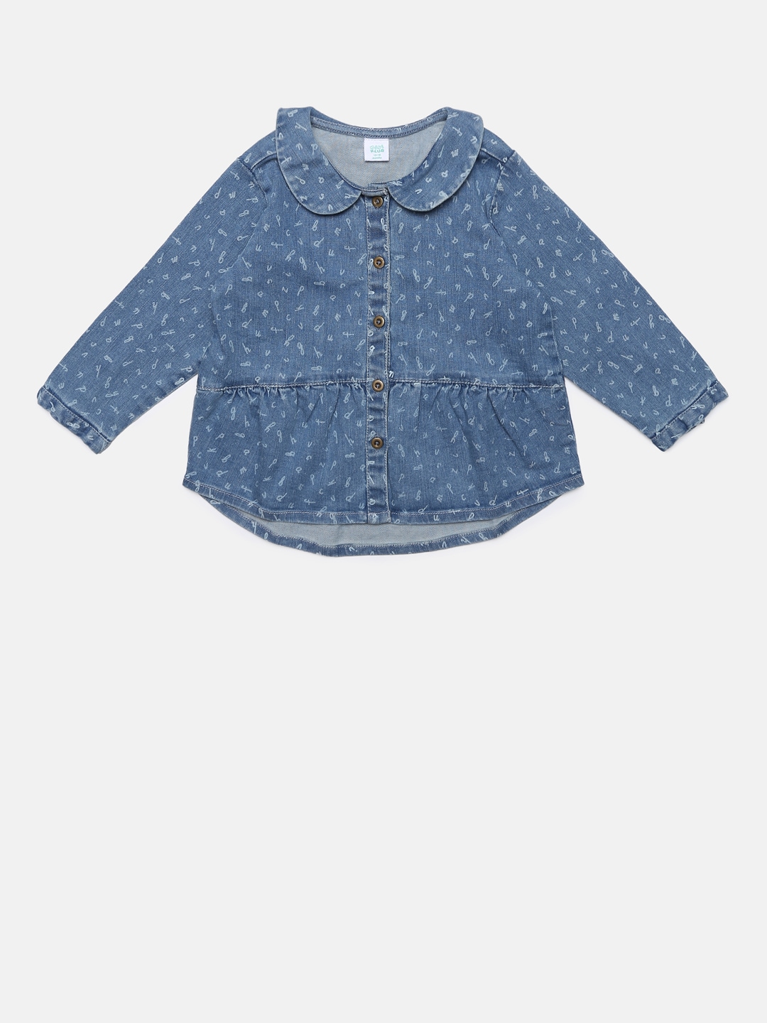 MINI KLUB Girls Blue Printed Top