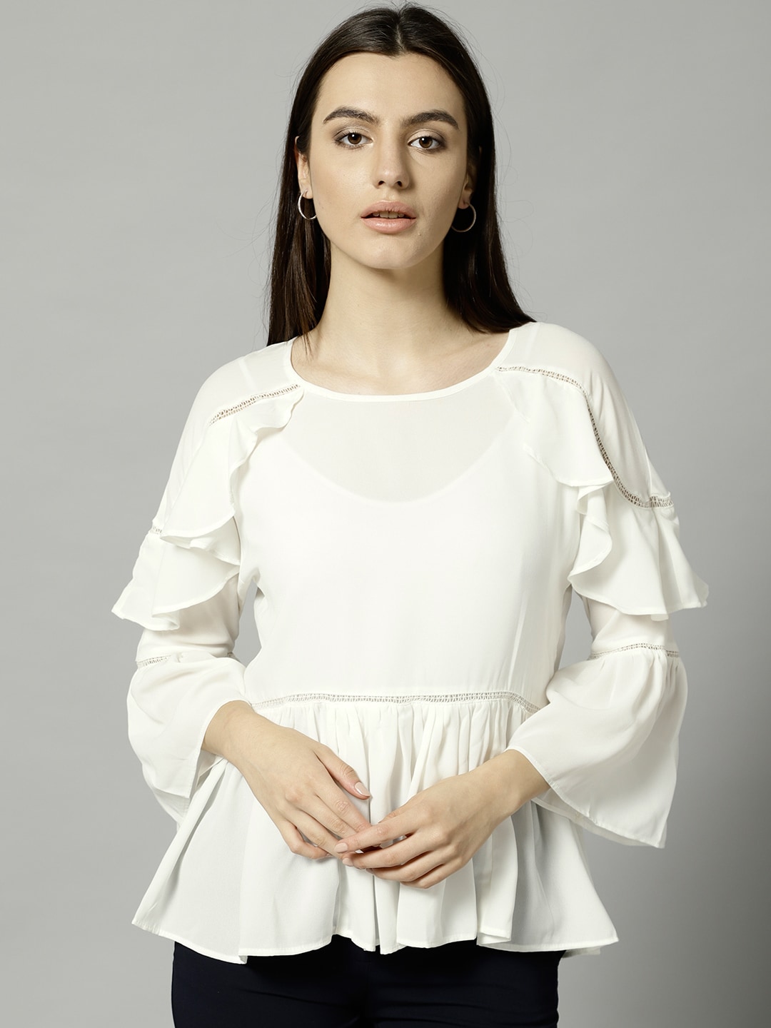 Marks  Spencer Women White Solid Top