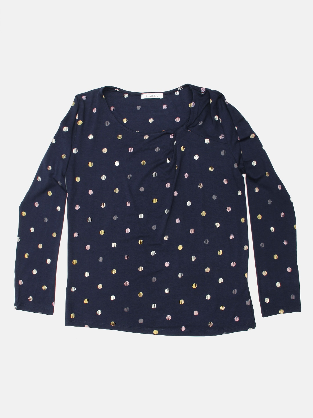 Marks  Spencer Women Navy Blue Printed Top