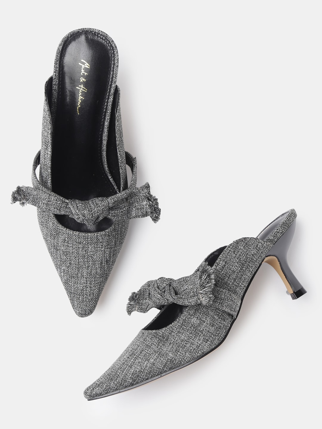 Mast  Harbour Women Grey Woven Design Mules