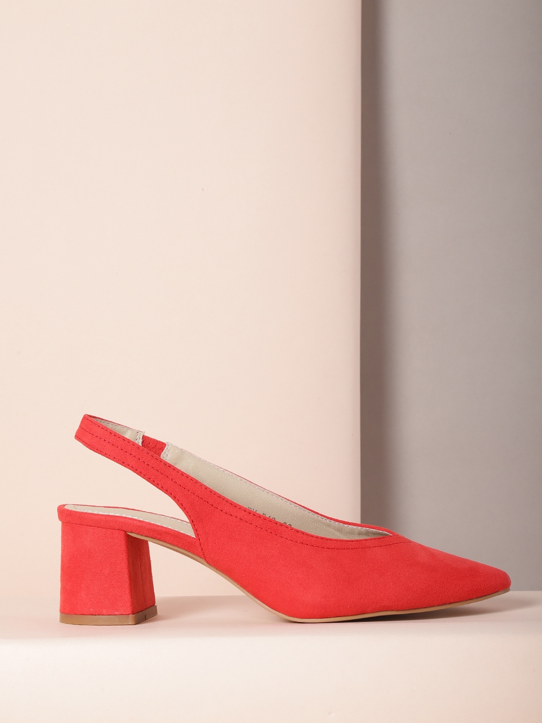 Mast  Harbour Women Coral Red Solid Pumps