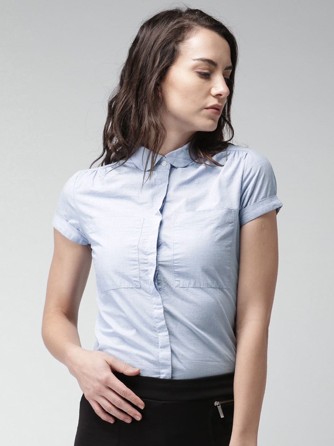 Mast  Harbour Women Blue Casual Shirt