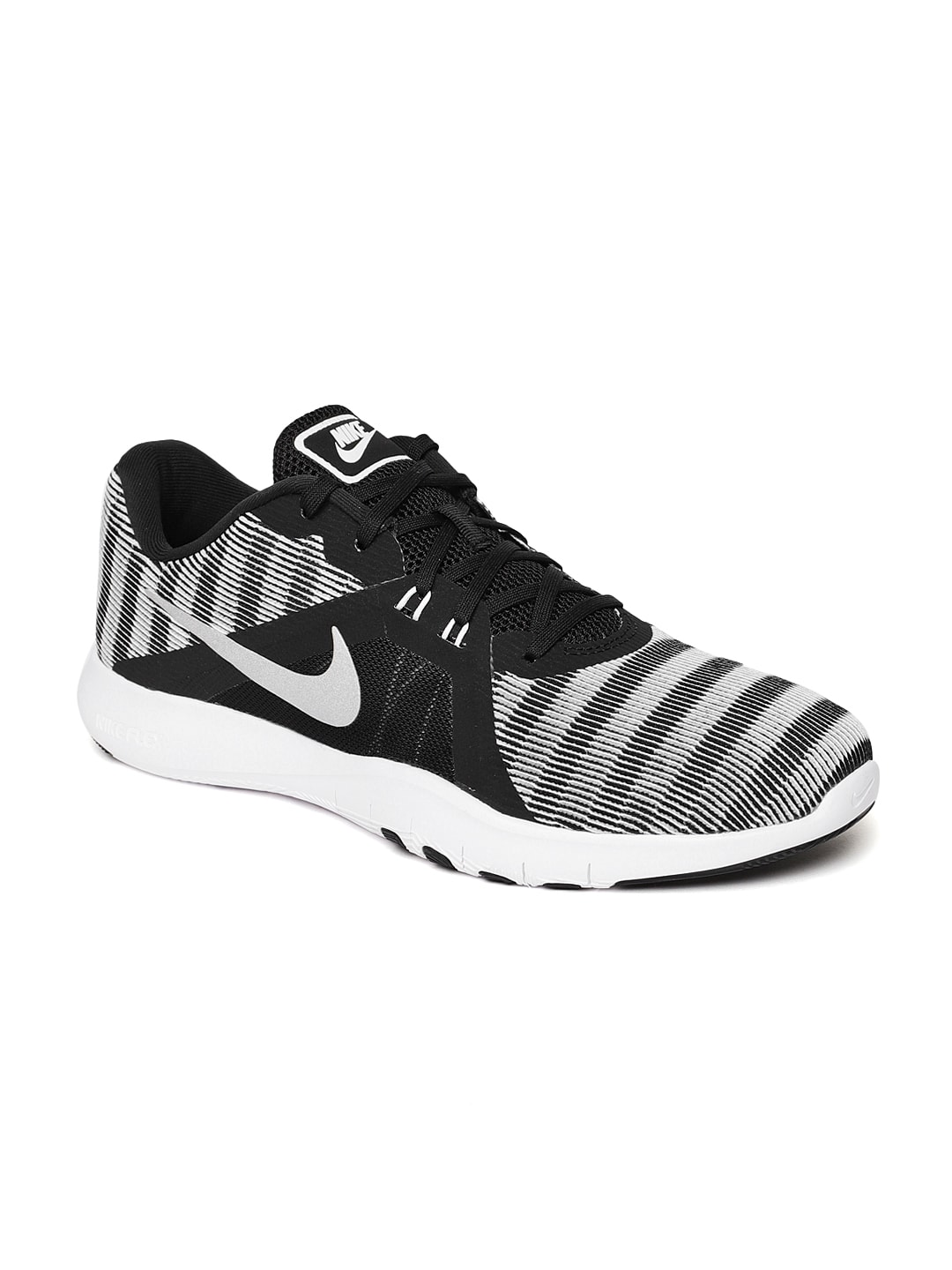 Nike Women Black  Grey Flex Trainer 8 Print Sports Shoes