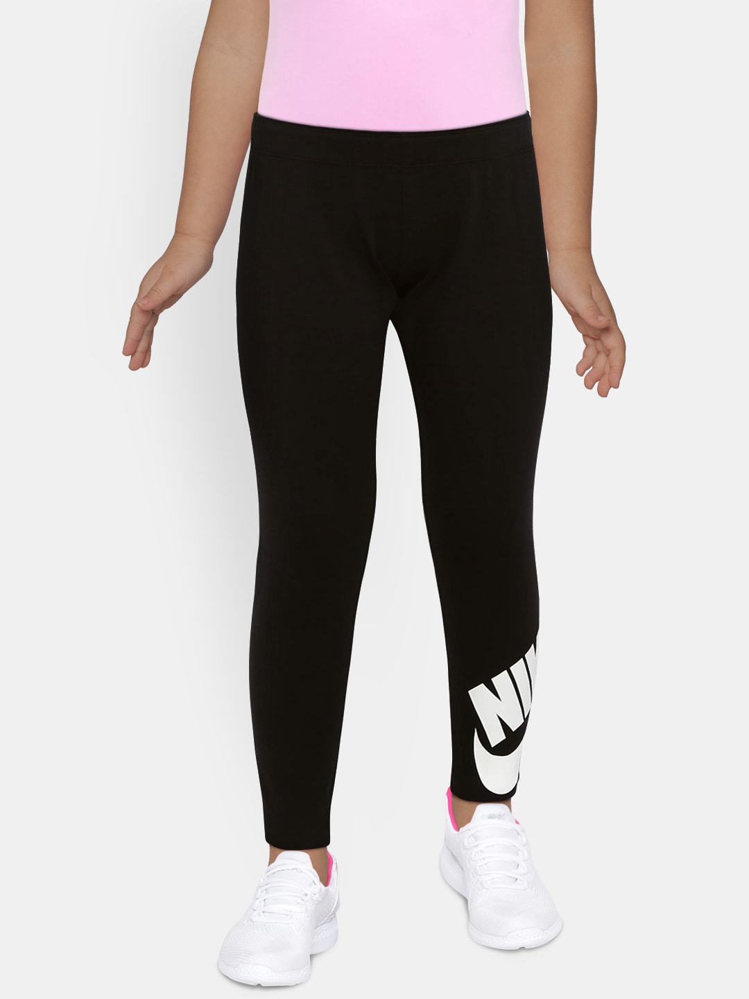 Nike Girls Black NSW LEG A SEE LGGNG LOGO Sports Casuals Tights