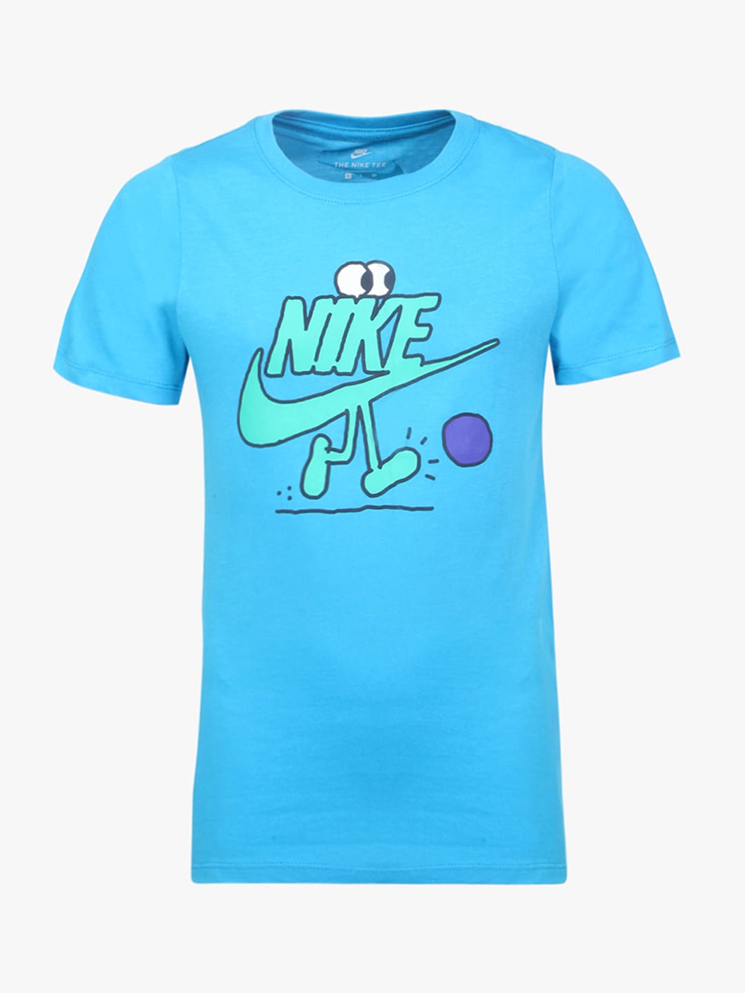 Nike Boys Blue Printed Round Neck T-shirt