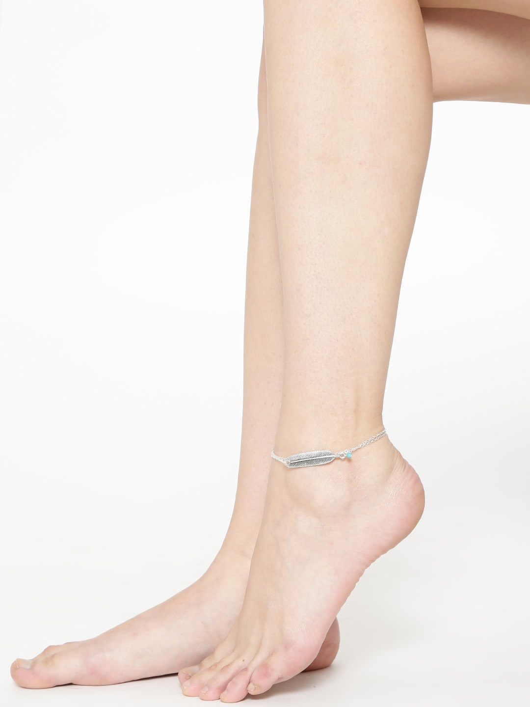 OOMPH Silver-Toned Dual-Stranded Anklet