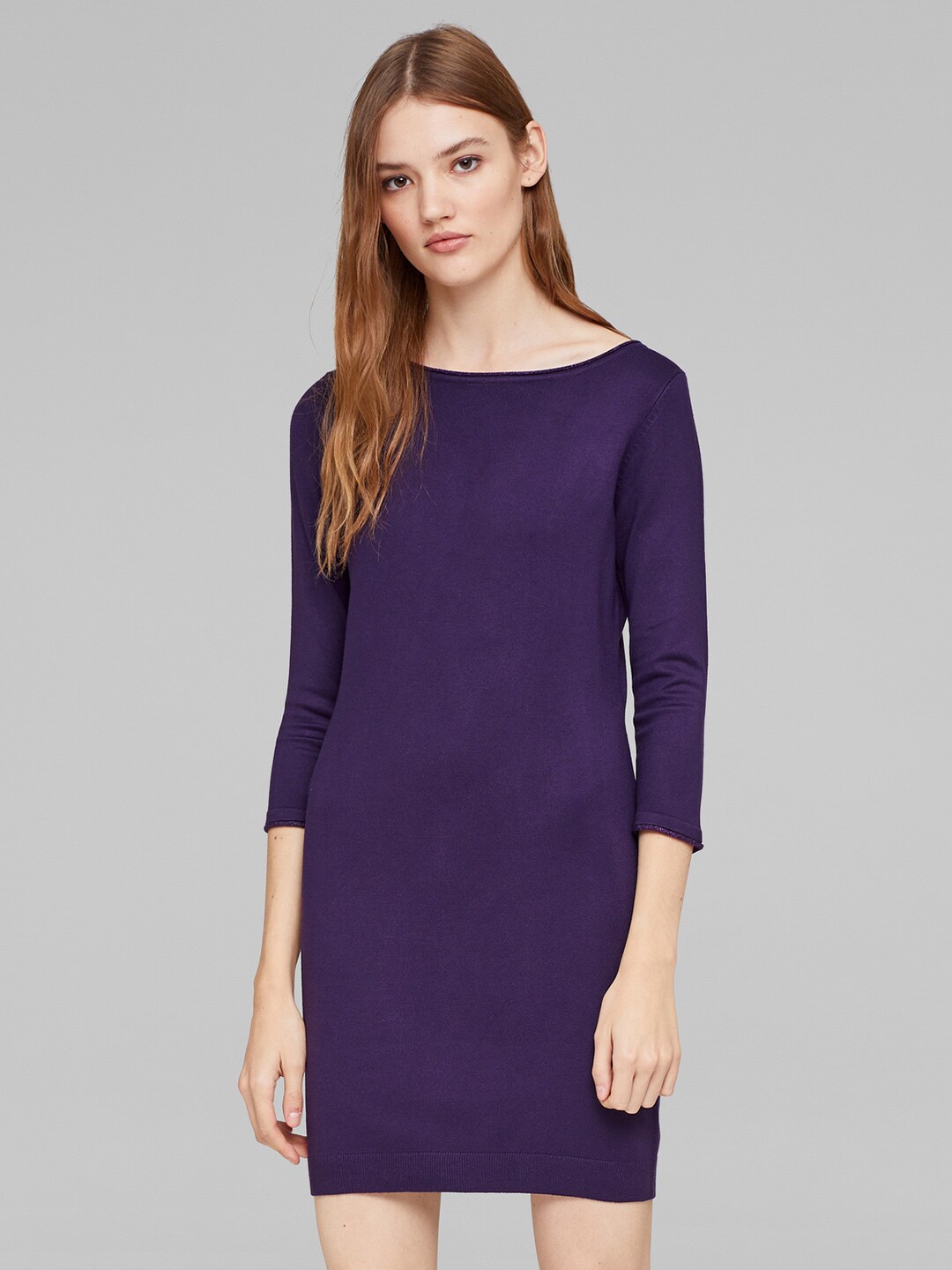 OVS Women Aubergine Solid Bodycon Dress