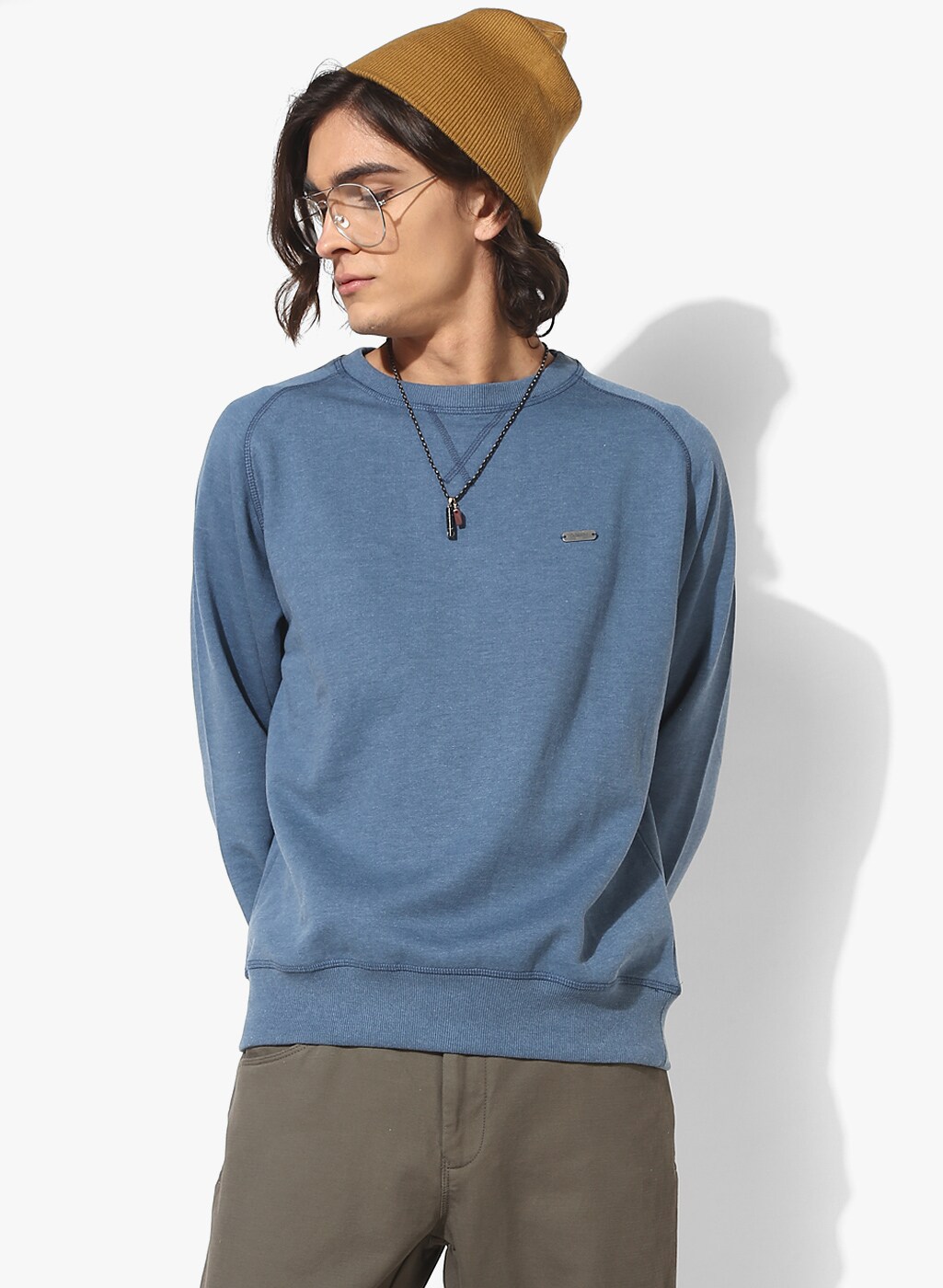 Blue Solid Sweatshirt