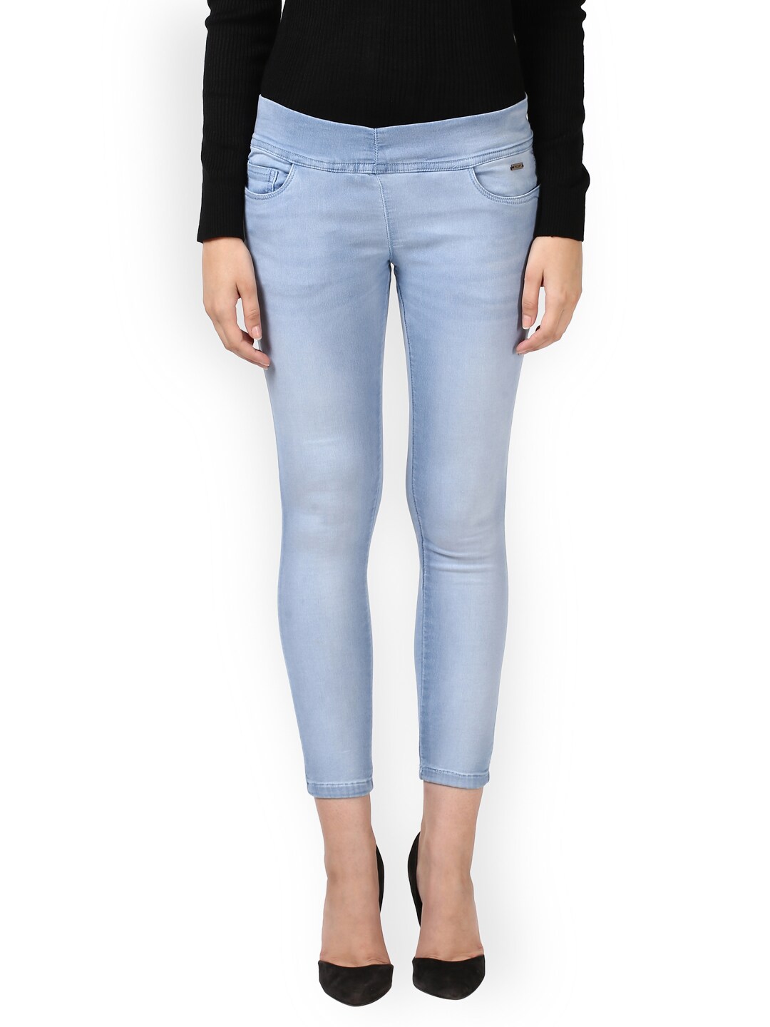 Park Avenue Women Blue Super Skinny Fit Mid-Rise Clean Look Cropped Stretchable Jeans