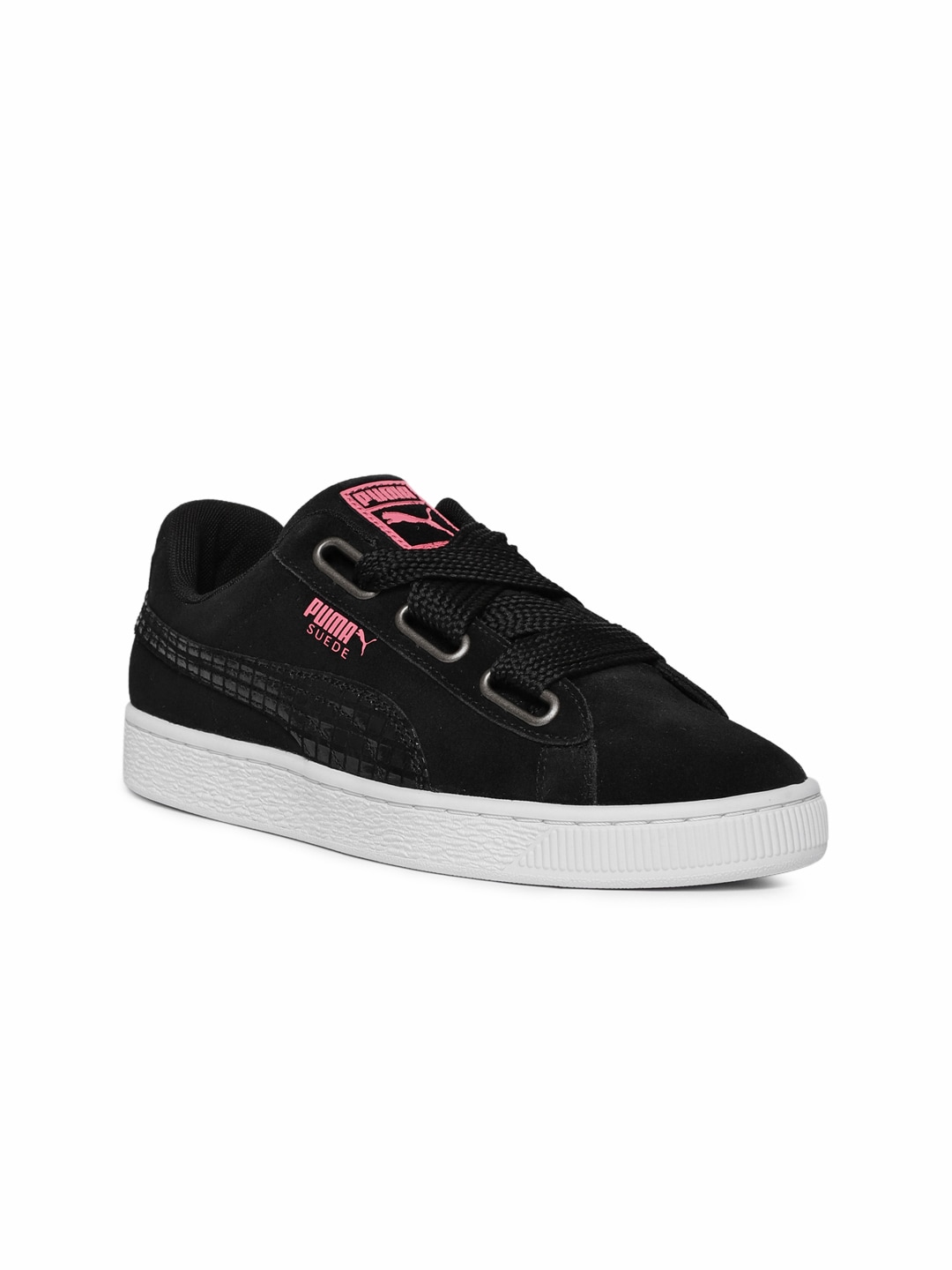 Puma Women Black Heart Street 2 Suede Sneakers